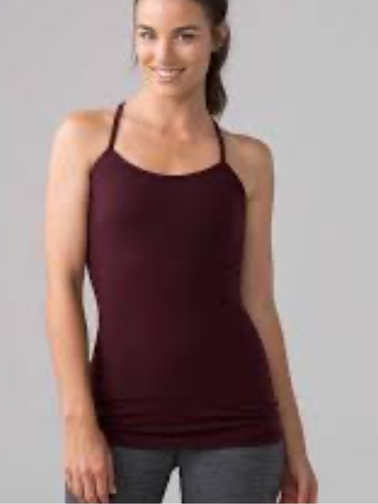 lululemon athletica Tops - Lululemon Power Y Tank Bordeaux Drama Racer back size 10